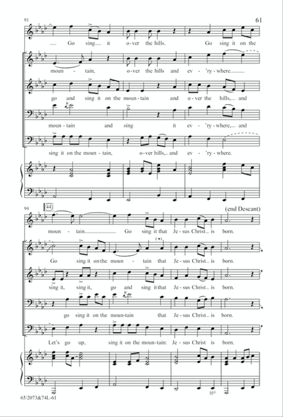 Go Sing It on the Mountain (Digital Download) 4-Part scores gallery preview page 61