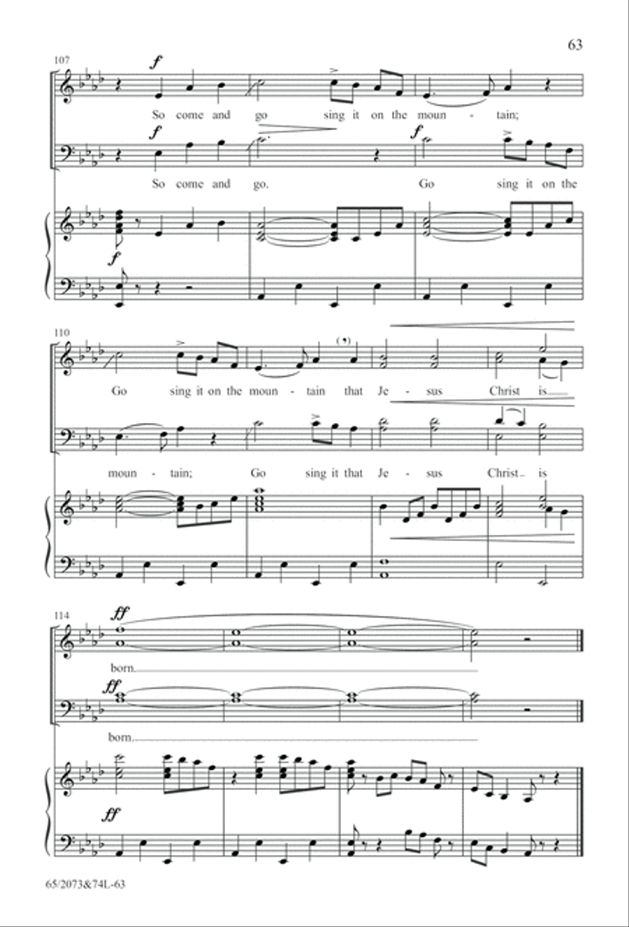 Go Sing It on the Mountain (Digital Download) 4-Part scores gallery preview page 63