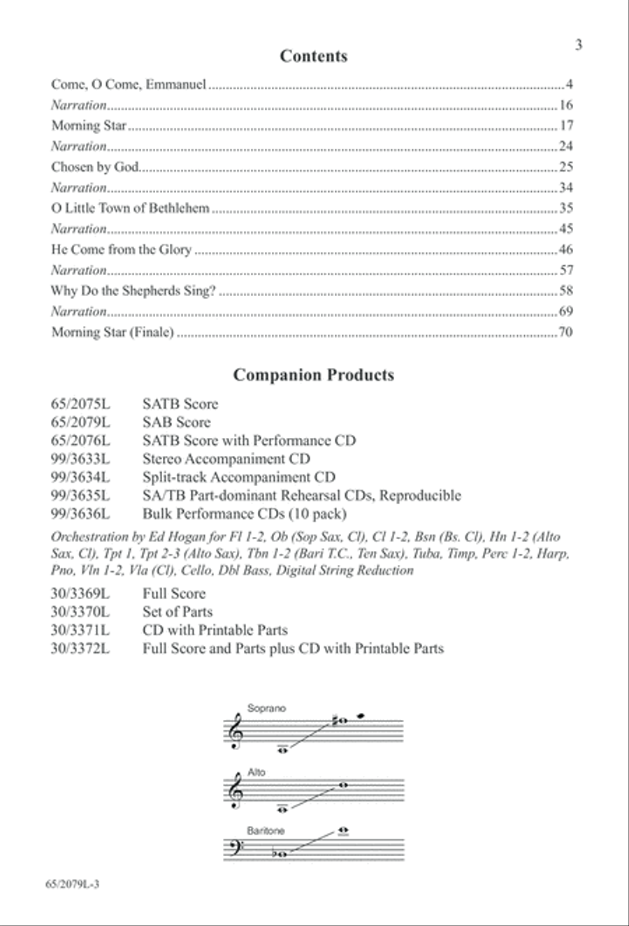 Morning Star SAB (Digital Download) 3-Part scores gallery preview page 3