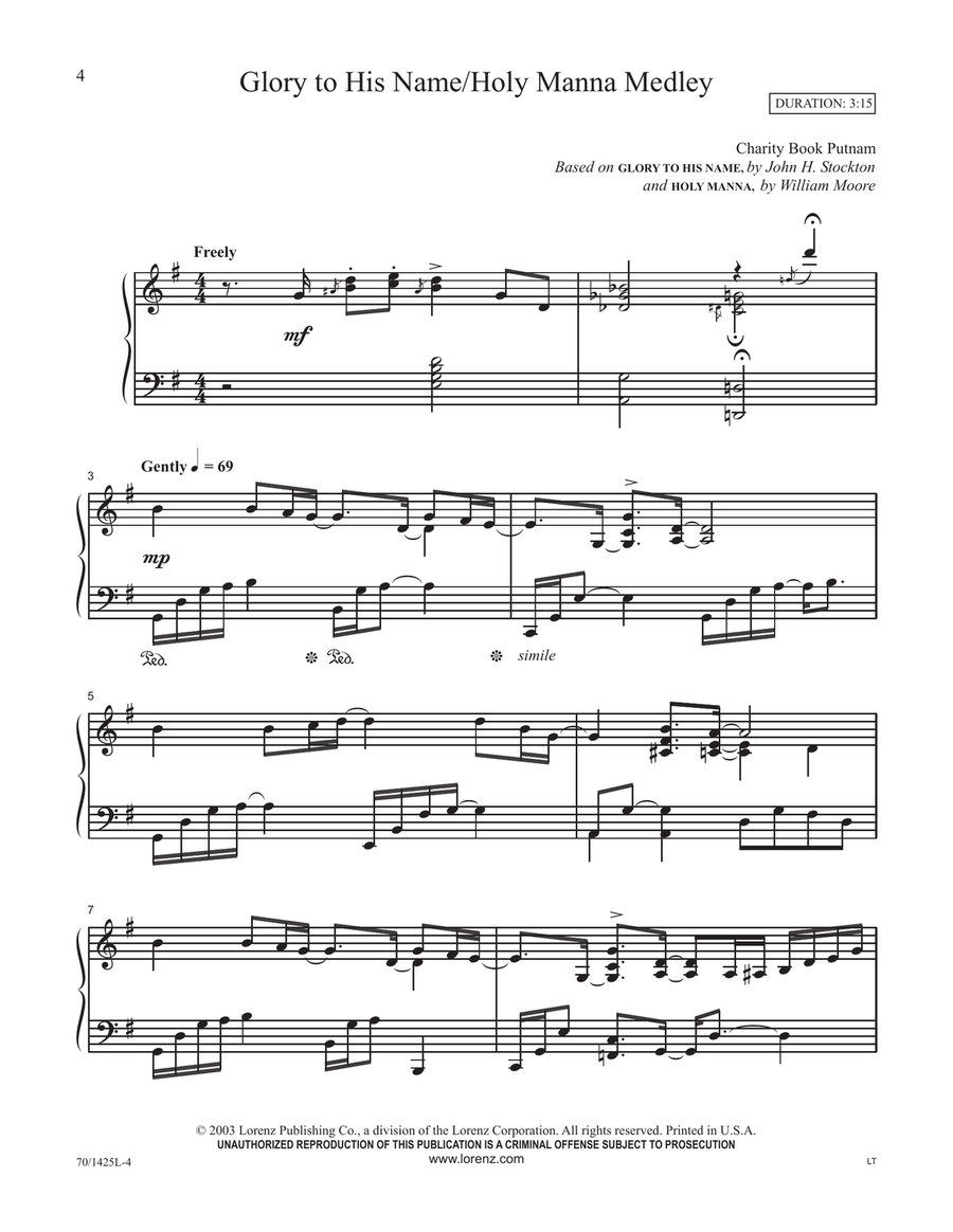 Glory to His Name! (Digital Download) Piano Solo scores gallery preview page 4