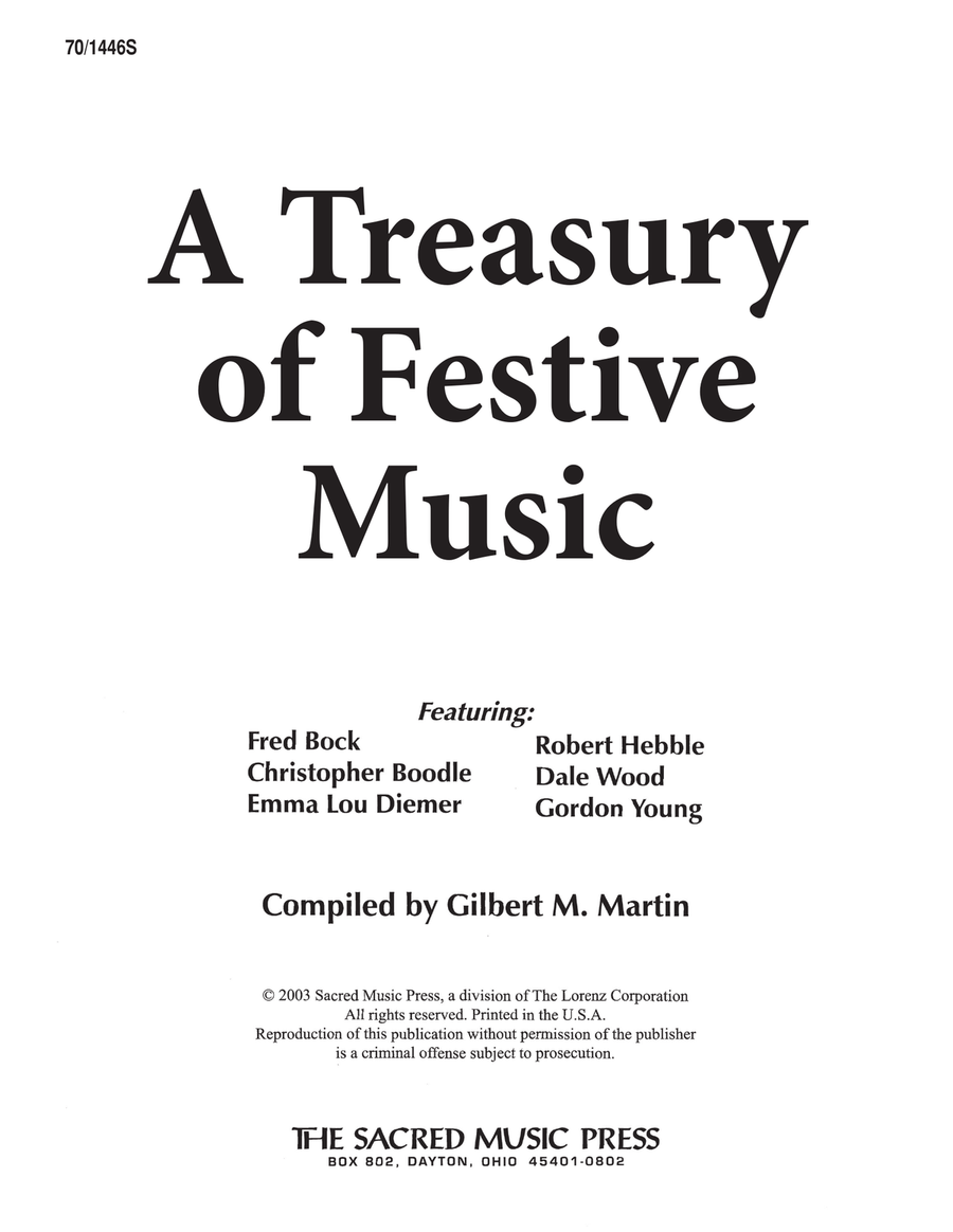 A Treasury of Festive Music for Organ (Digital Download) Organ scores gallery preview page 1
