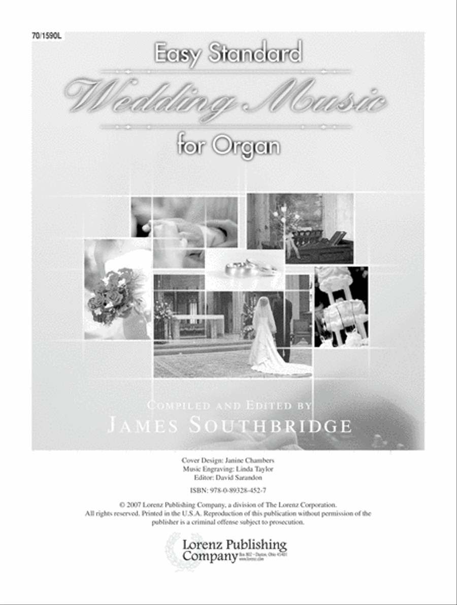 Easy Standard Wedding Music for Organ (Digital Download) Organ scores gallery preview page 1