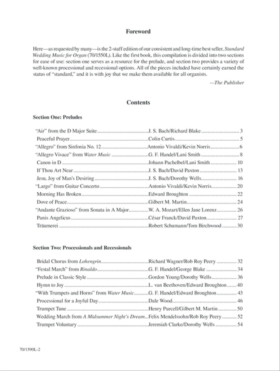 Easy Standard Wedding Music for Organ (Digital Download) Organ scores gallery preview page 2