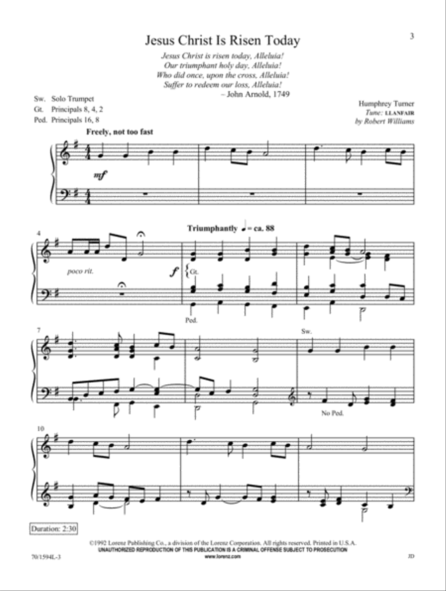 Alleluia! Alleluia! (Digital Download) Organ scores gallery preview page 3