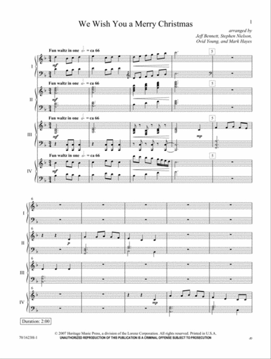 We Wish You a Merry Christmas (Digital Download) Piano scores gallery preview page 1