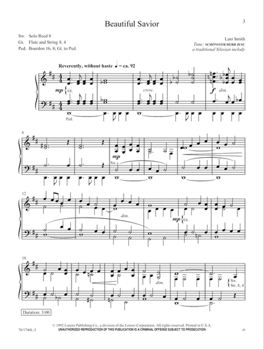Beautiful Savior (Digital Download) Organ scores gallery preview page 3