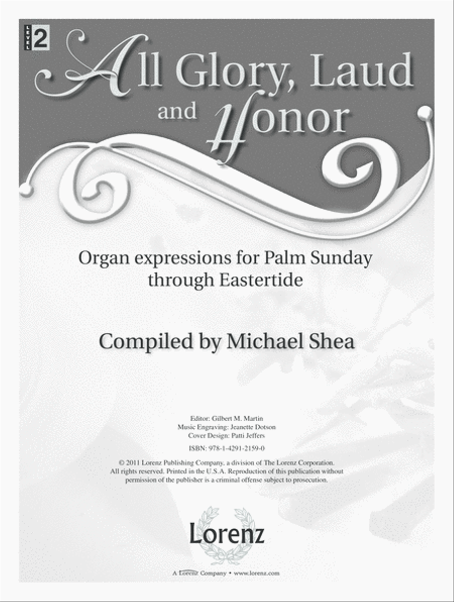 All Glory, Laud and Honor (Digital Download) Organ scores gallery preview page 1