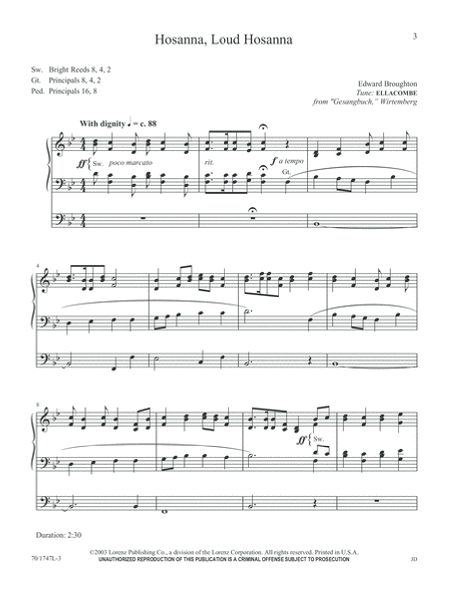 All Glory, Laud and Honor (Digital Download) Organ scores gallery preview page 3