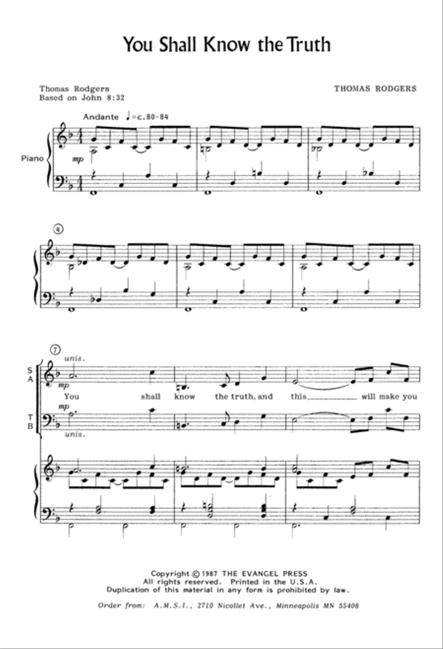 You Shall Know the Truth (Digital Download) 4-Part scores gallery preview page 2