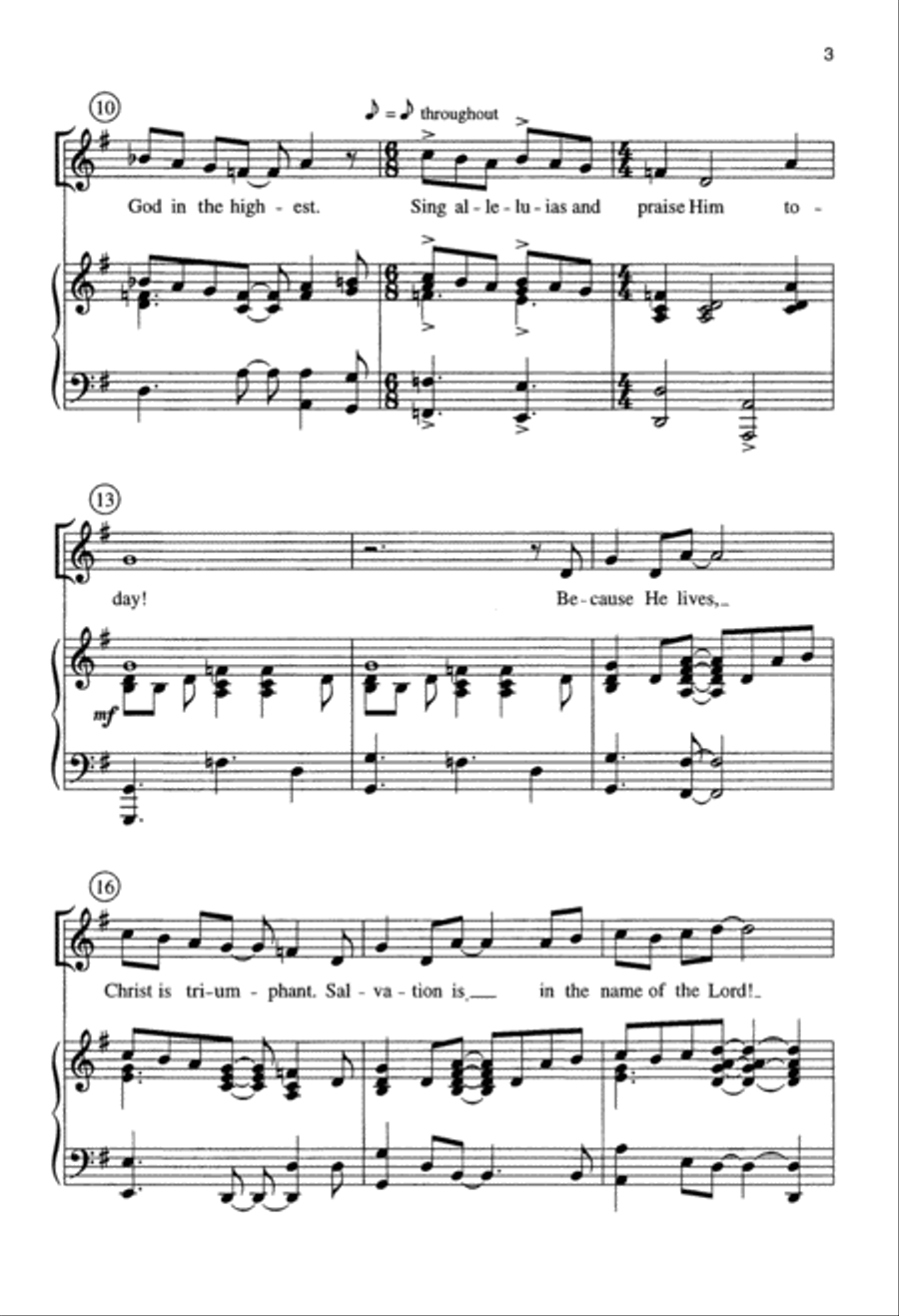 Alive Today! (Digital Download) Unison Choir scores gallery preview page 3