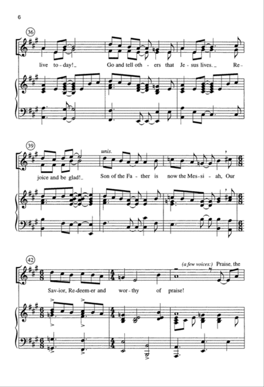 Alive Today! (Digital Download) Unison Choir scores gallery preview page 6