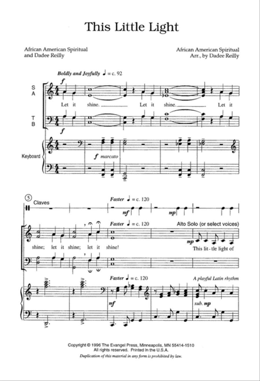 This Little Light (Digital Download) 4-Part scores gallery preview page 2