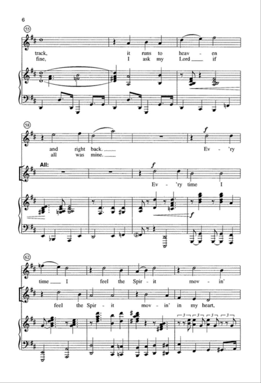 Every Time I Feel the Spirit (Digital Download) Unison Choir scores gallery preview page 6