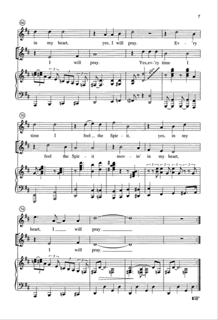 Every Time I Feel the Spirit (Digital Download) Unison Choir scores gallery preview page 7