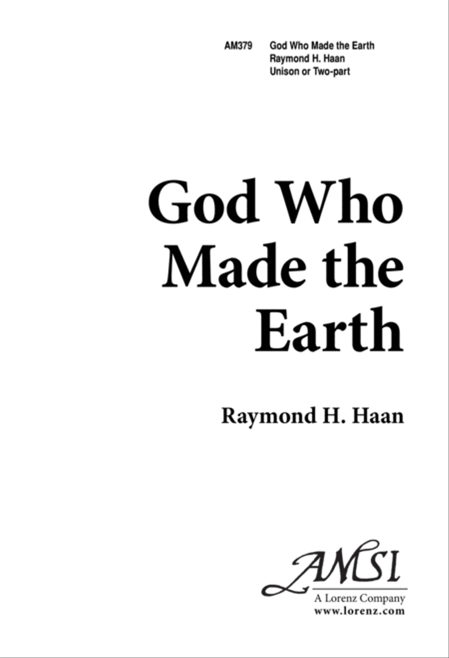 God Who Made the Earth (Digital Download) Unison Choir scores gallery preview page 1
