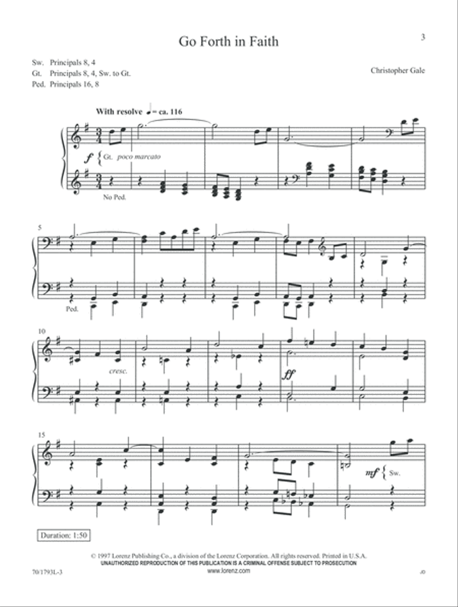 Go Forth in Faith (Digital Download) Organ scores gallery preview page 3