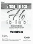 Great Things He Has Done!