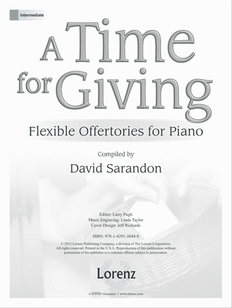 A Time for Giving (Digital Download) Piano Solo scores gallery preview page 1