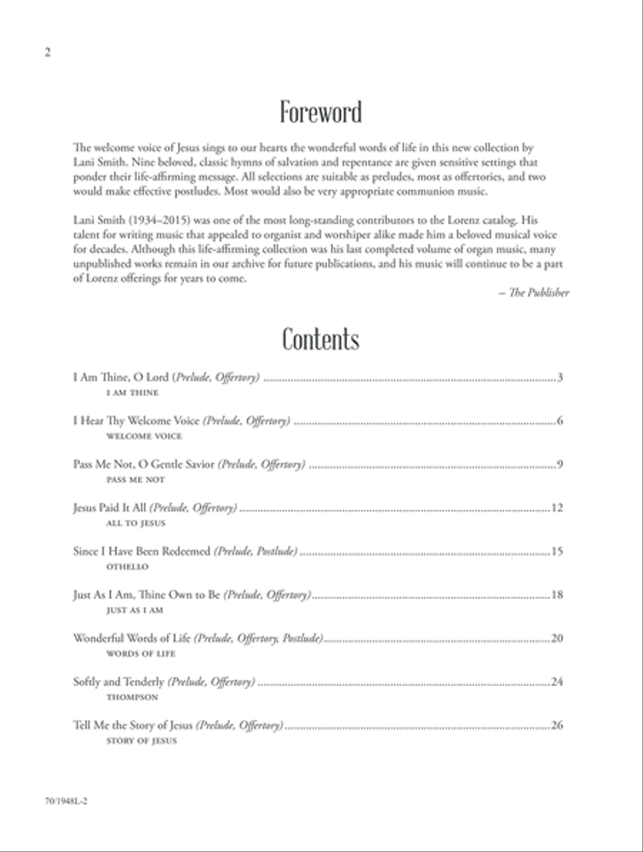 Wonderful Words of Life Wonderful Words of Life Organ scores gallery preview page 2