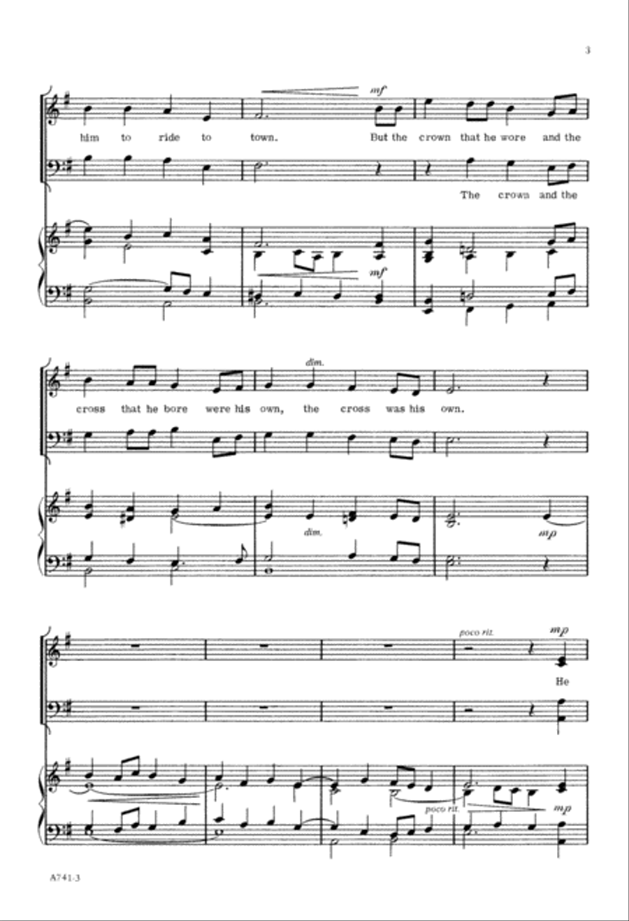 The Cross Was His Own (Digital Download) 4-Part scores gallery preview page 3