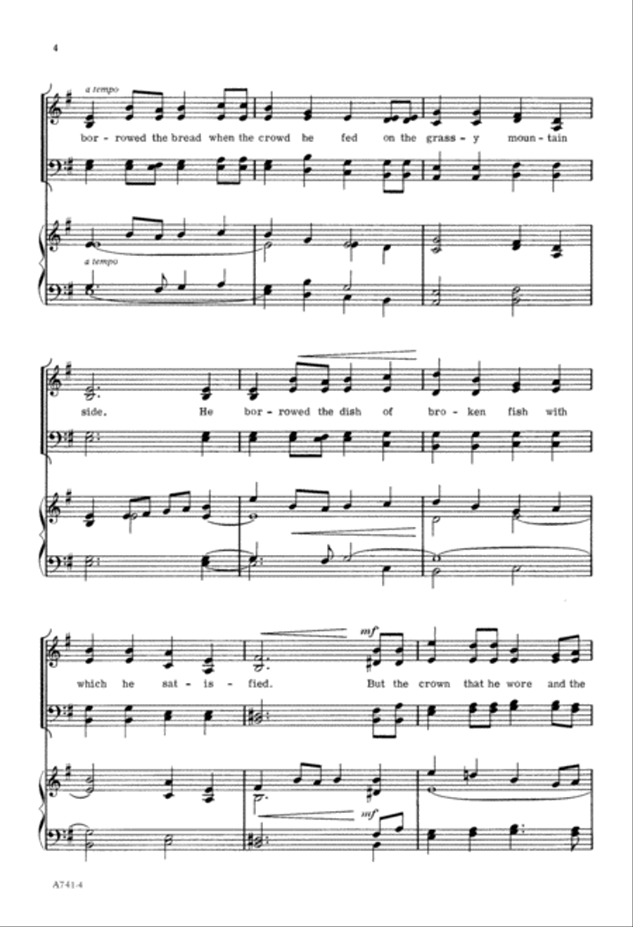 The Cross Was His Own (Digital Download) 4-Part scores gallery preview page 4