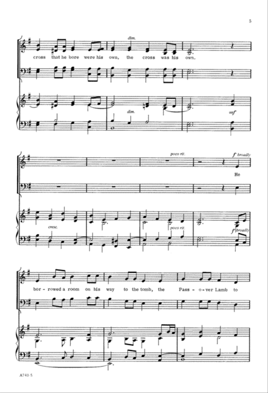 The Cross Was His Own (Digital Download) 4-Part scores gallery preview page 5