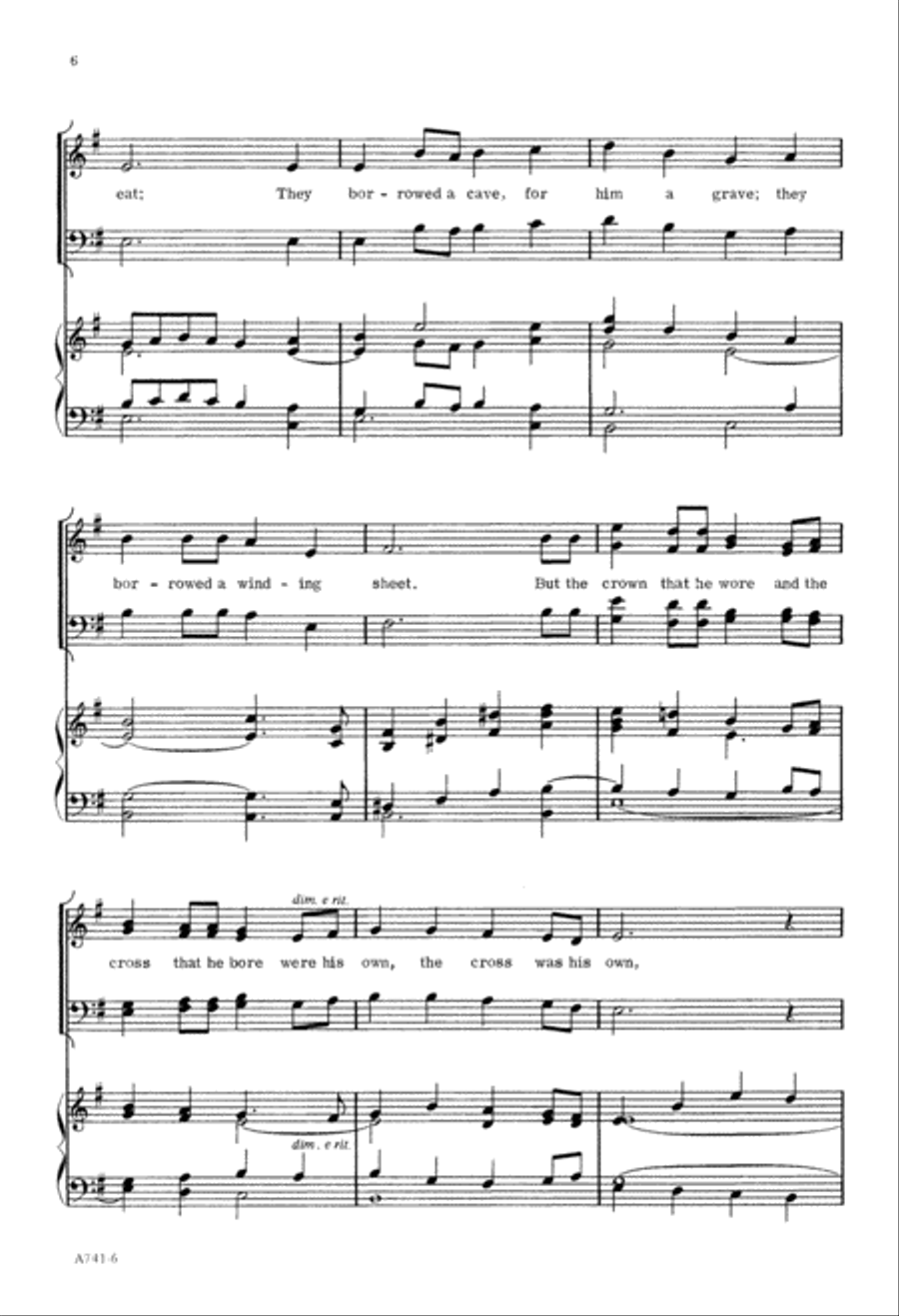 The Cross Was His Own (Digital Download) 4-Part scores gallery preview page 6