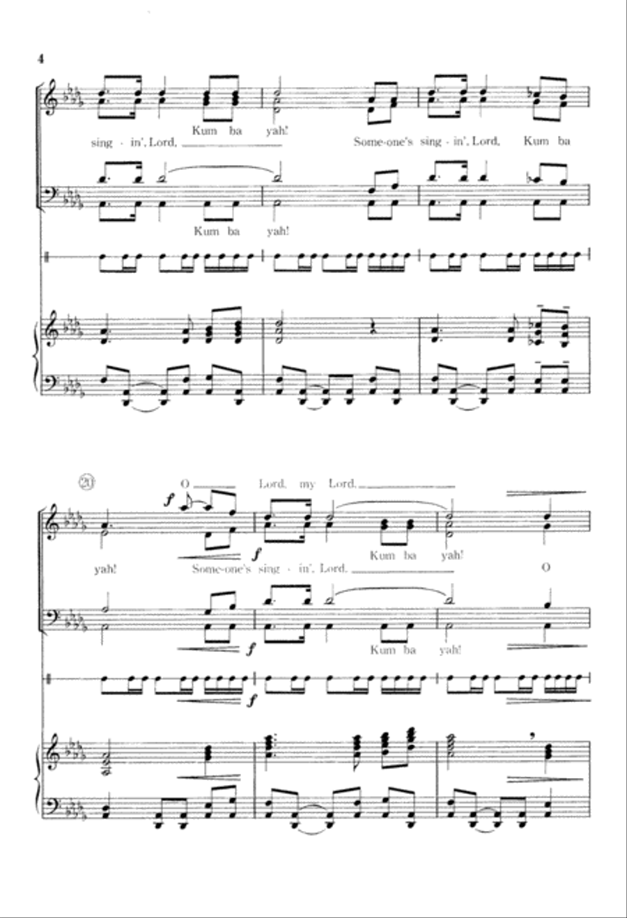 African Carol (Kum Ba Yah) (Digital Download) 4-Part scores gallery preview page 4