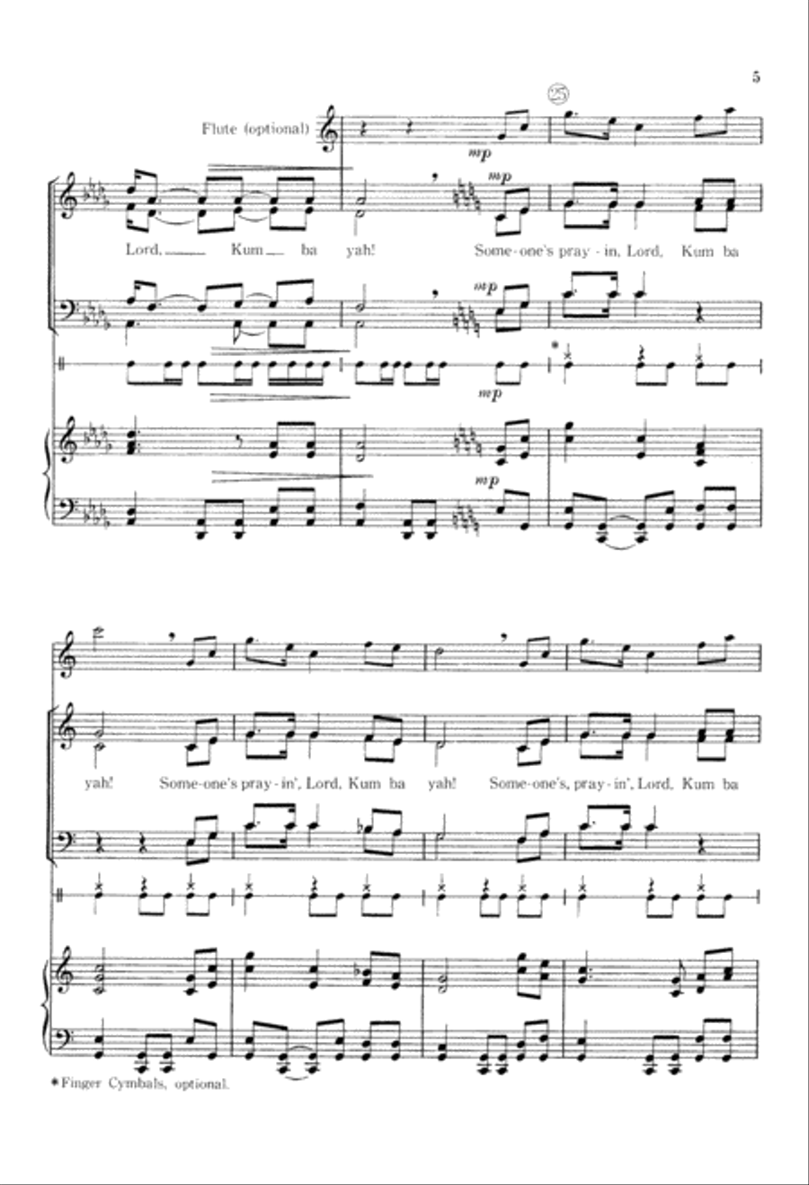African Carol (Kum Ba Yah) (Digital Download) 4-Part scores gallery preview page 5