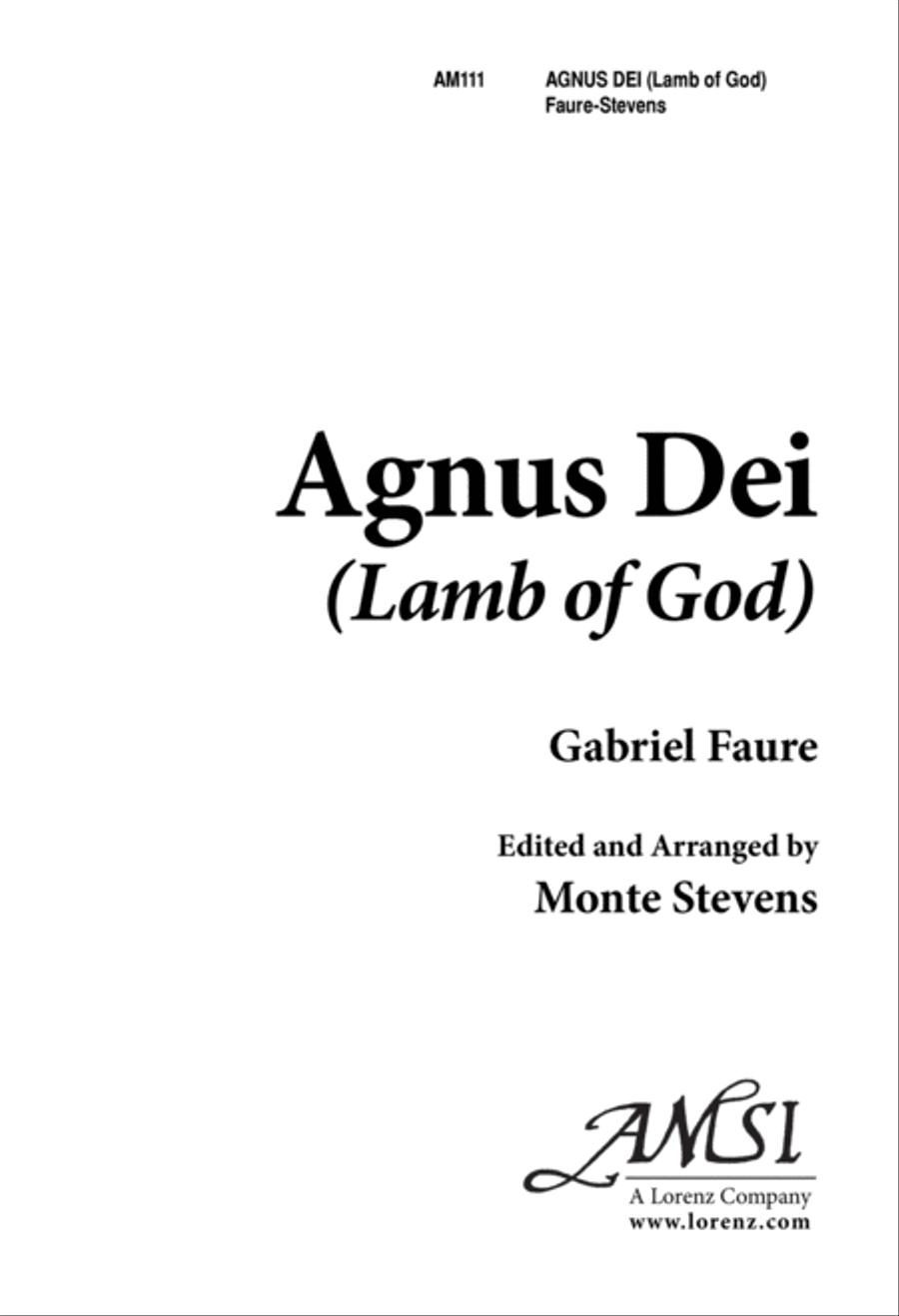 Agnus Dei (Fauré) (Digital Download) 4-Part scores gallery preview page 1