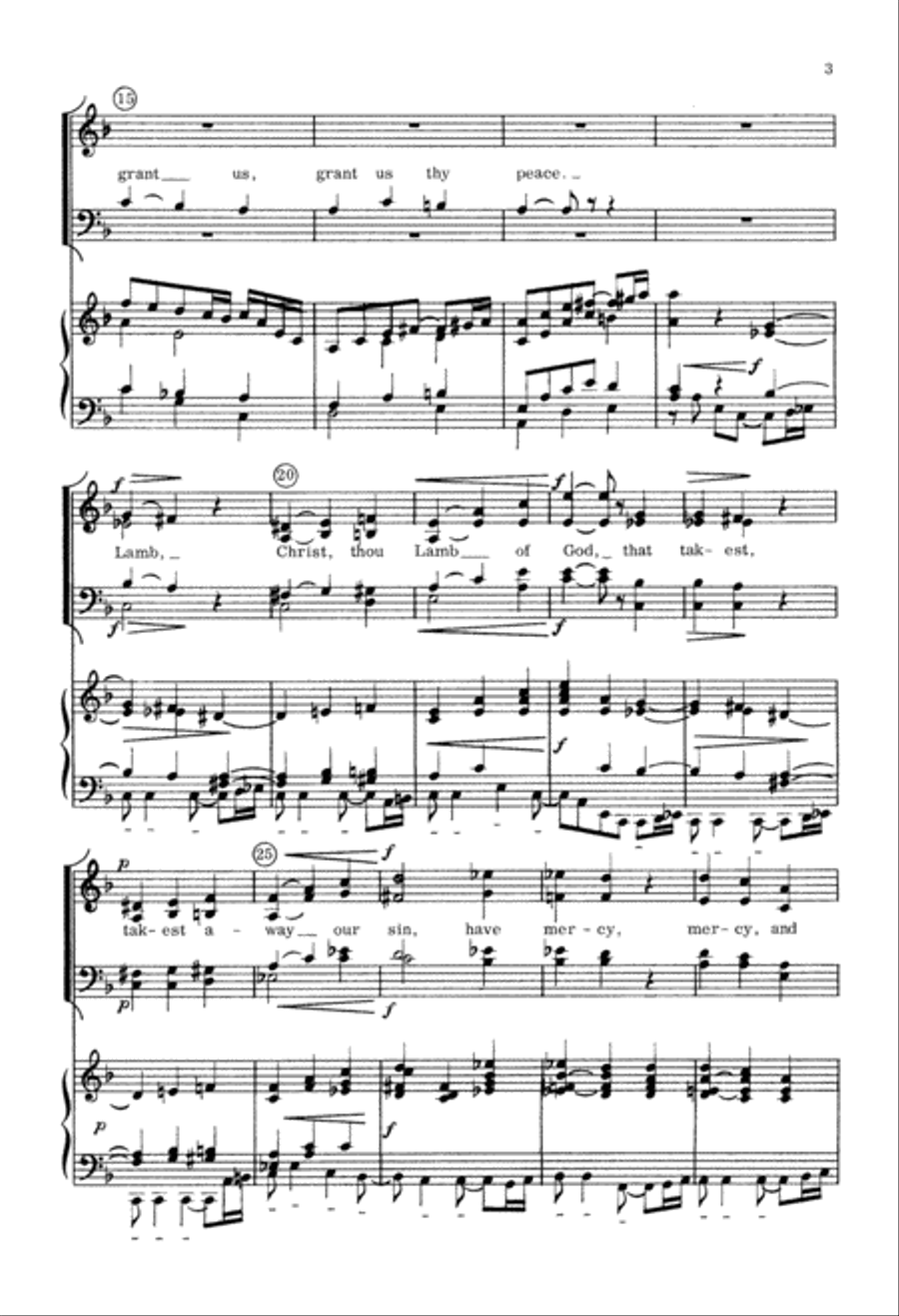 Agnus Dei (Fauré) (Digital Download) 4-Part scores gallery preview page 3