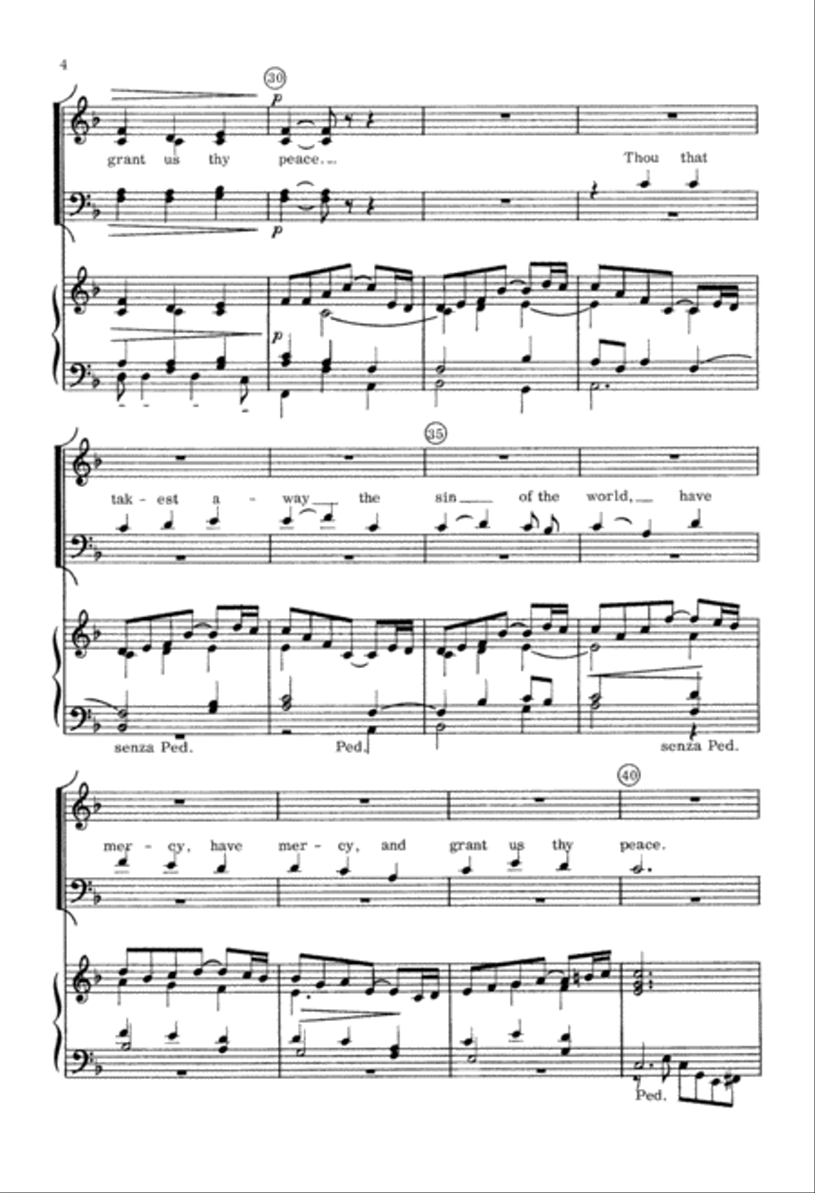 Agnus Dei (Fauré) (Digital Download) 4-Part scores gallery preview page 4