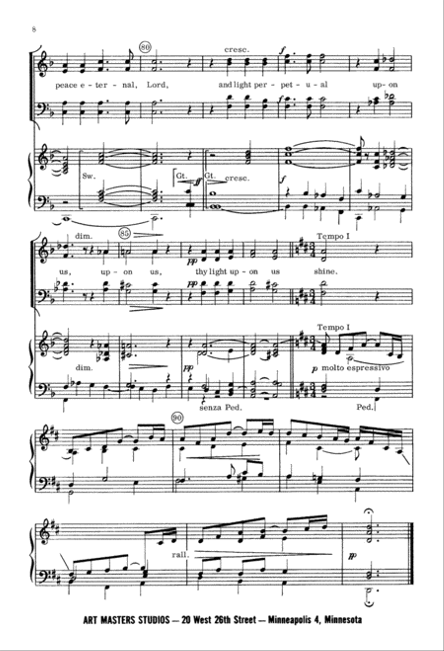 Agnus Dei (Fauré) (Digital Download) 4-Part scores gallery preview page 8