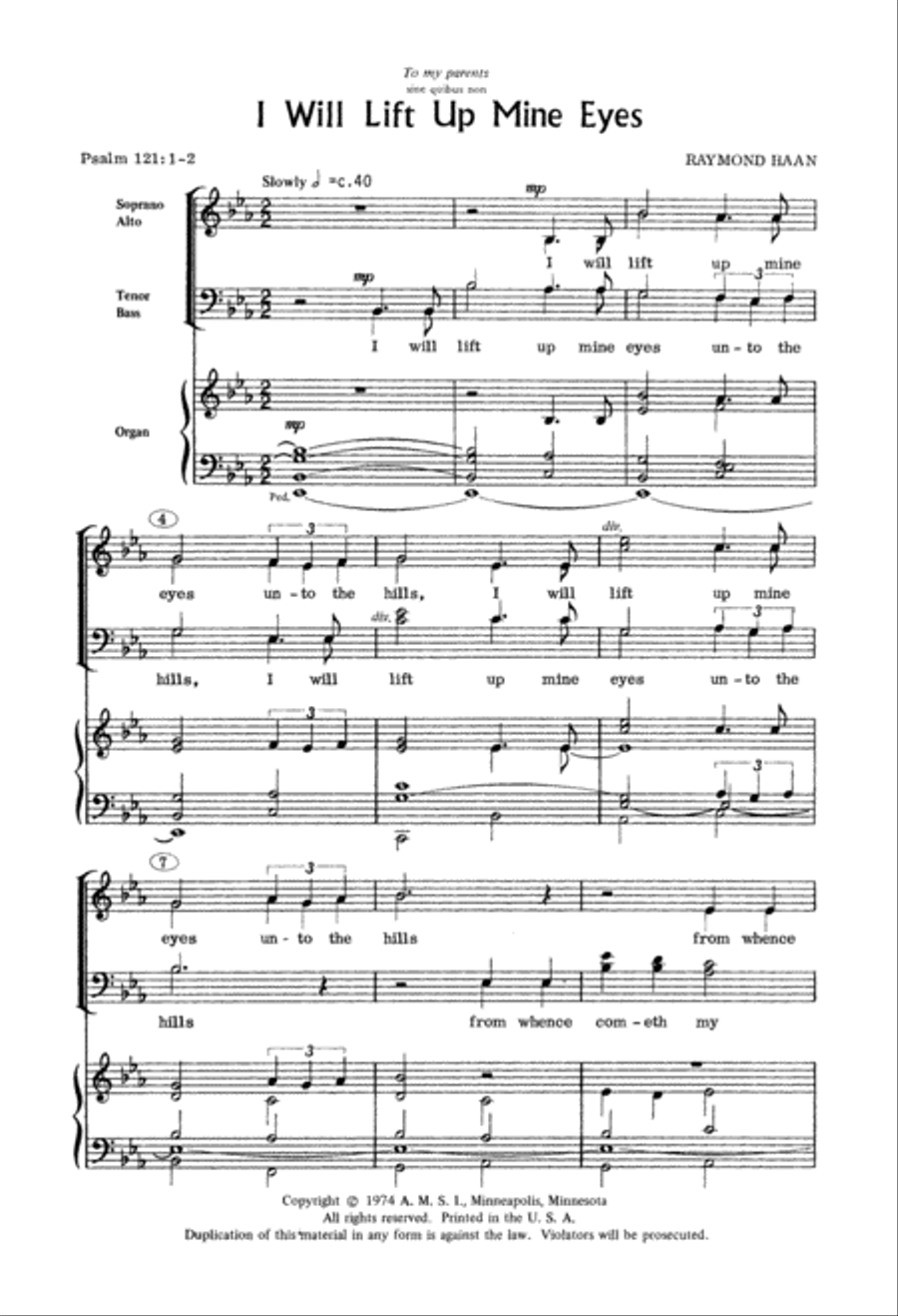 I Will Lift Up Mine Eyes (Digital Download) 4-Part scores gallery preview page 3