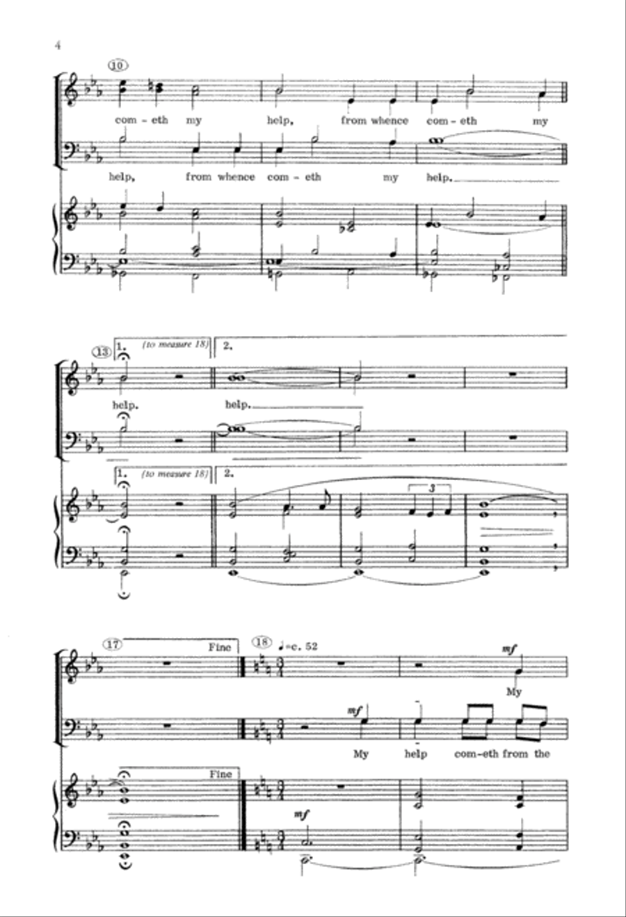 I Will Lift Up Mine Eyes (Digital Download) 4-Part scores gallery preview page 4
