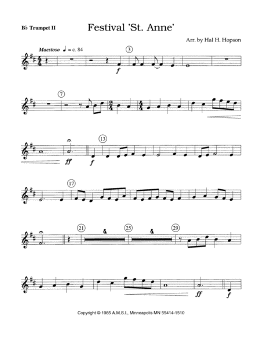 Festival St. Anne - Brass Parts Trombone scores gallery preview page 3