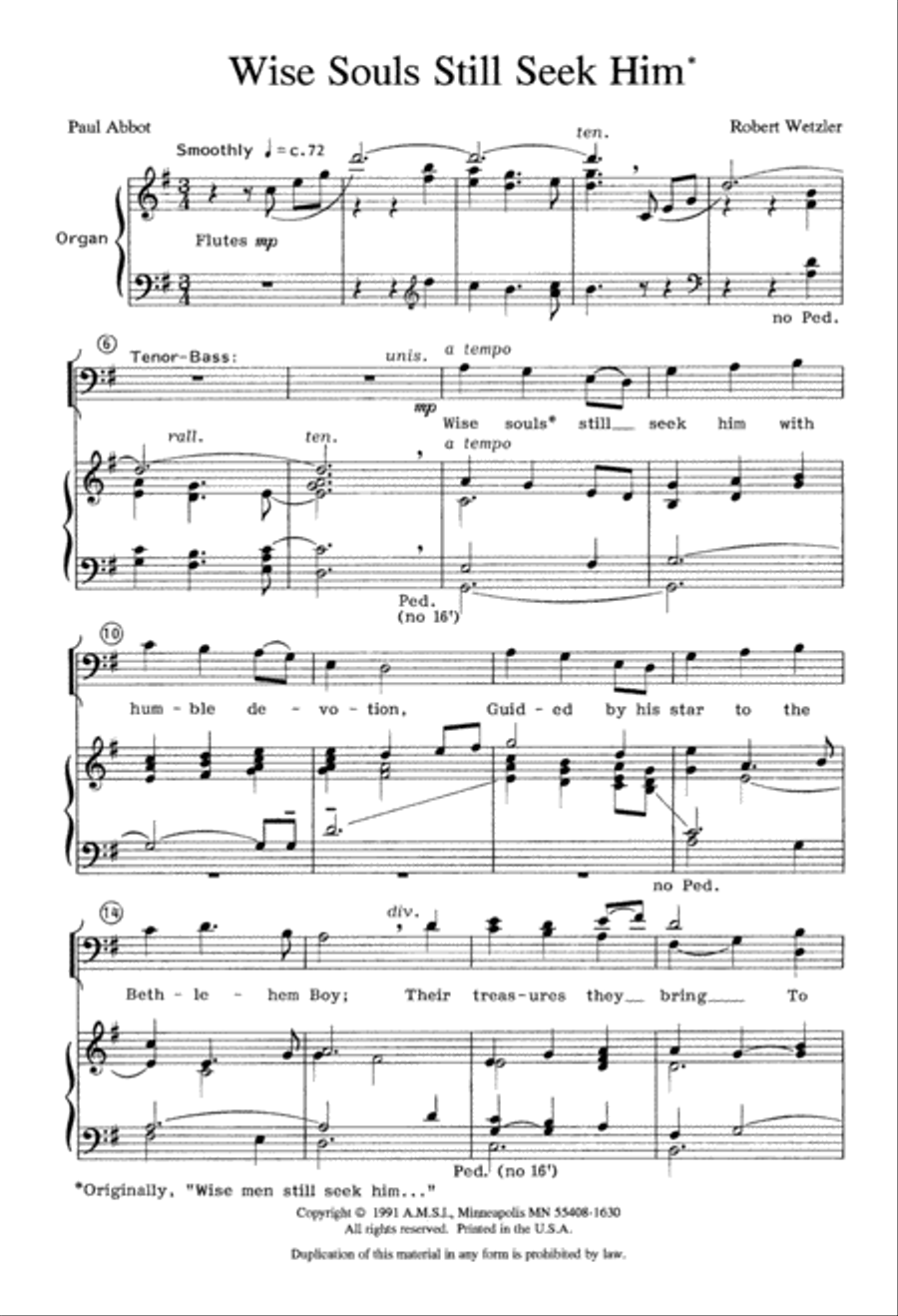 Wise Souls Still Seek Him (Digital Download) 4-Part scores gallery preview page 3