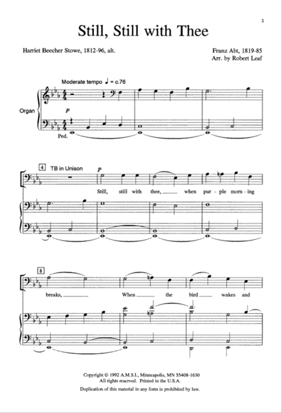 Still, Still With Thee (Digital Download) 3-Part scores gallery preview page 3