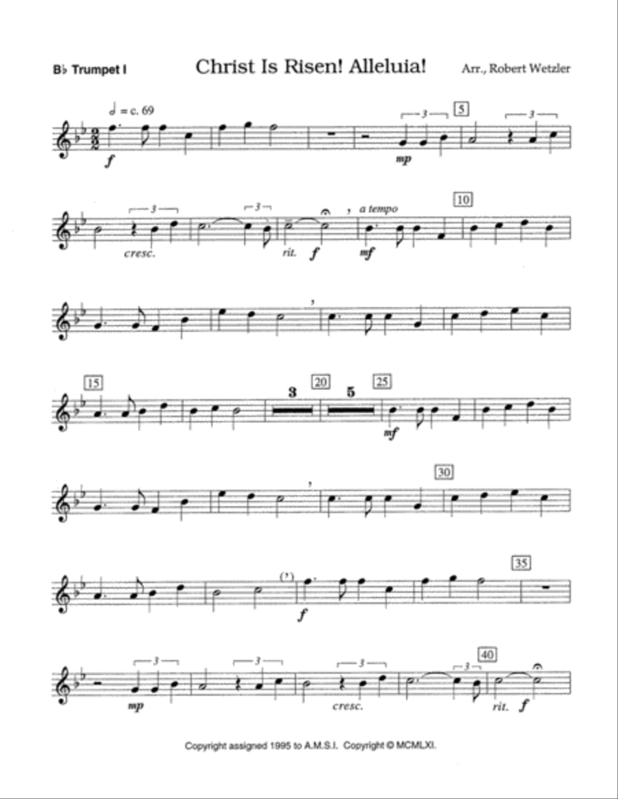 Christ Is Risen - Brass Parts Set of Parts scores gallery preview page 1