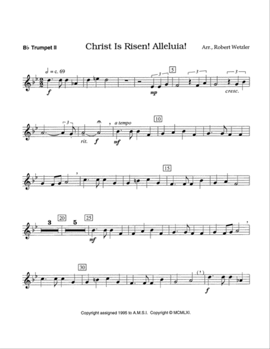 Christ Is Risen - Brass Parts Set of Parts scores gallery preview page 3