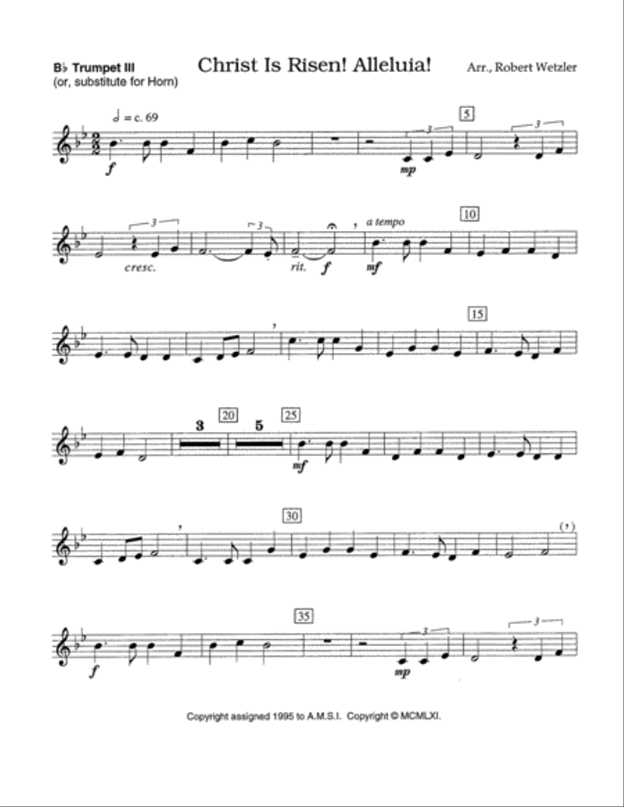 Christ Is Risen - Brass Parts Set of Parts scores gallery preview page 5