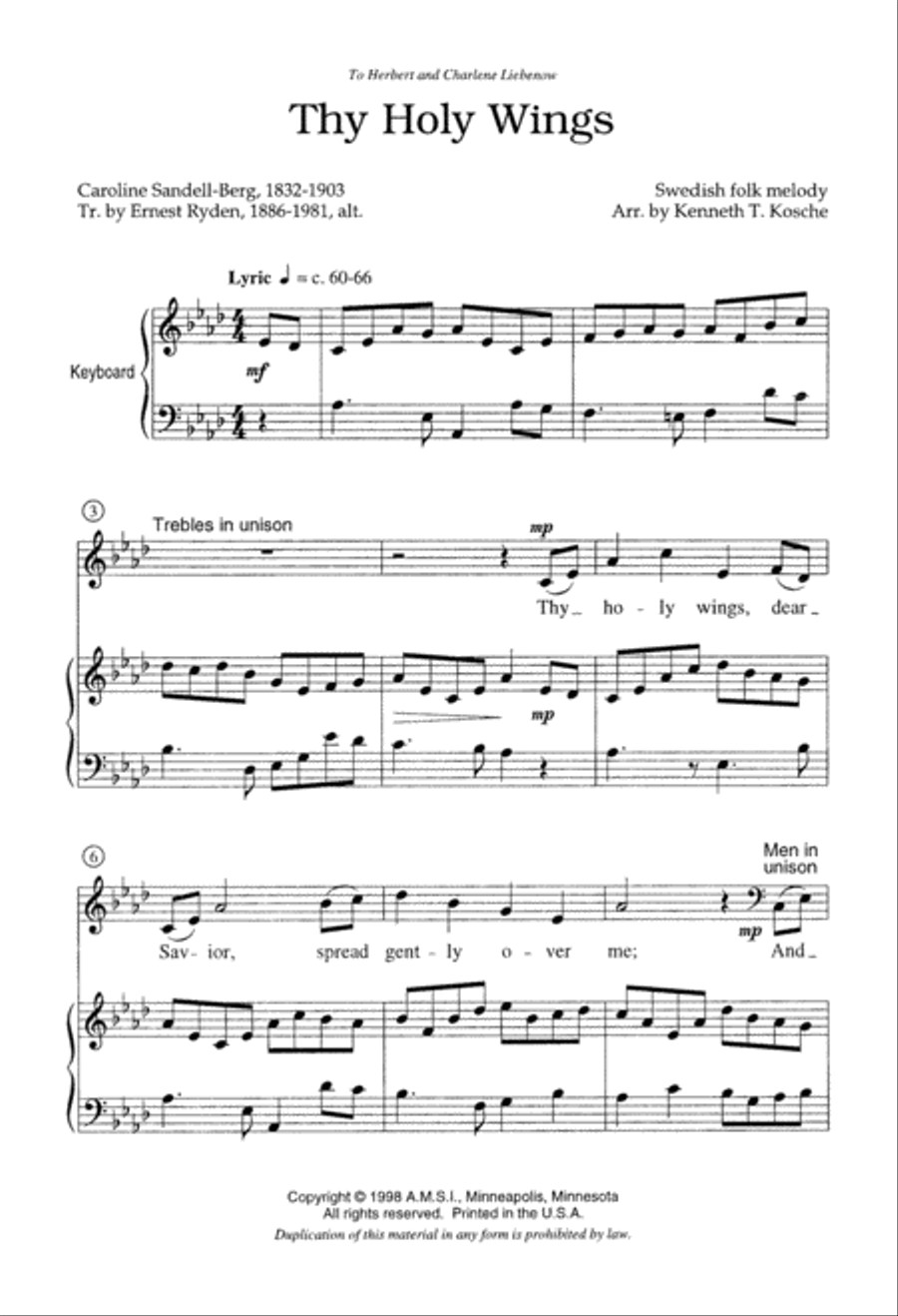 Thy Holy Wings (Digital Download) 4-Part scores gallery preview page 3