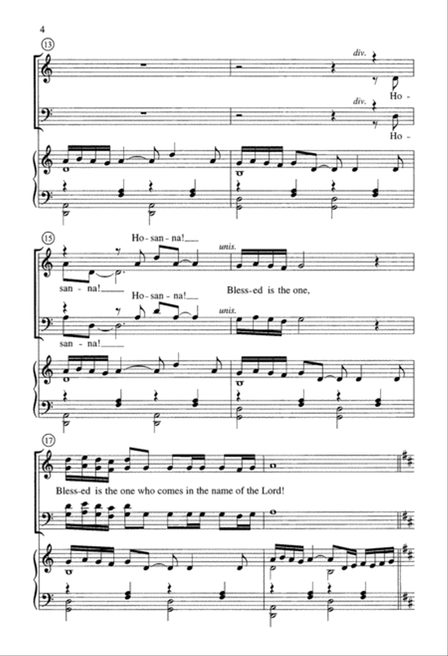 Hosanna! (Digital Download) 4-Part scores gallery preview page 4