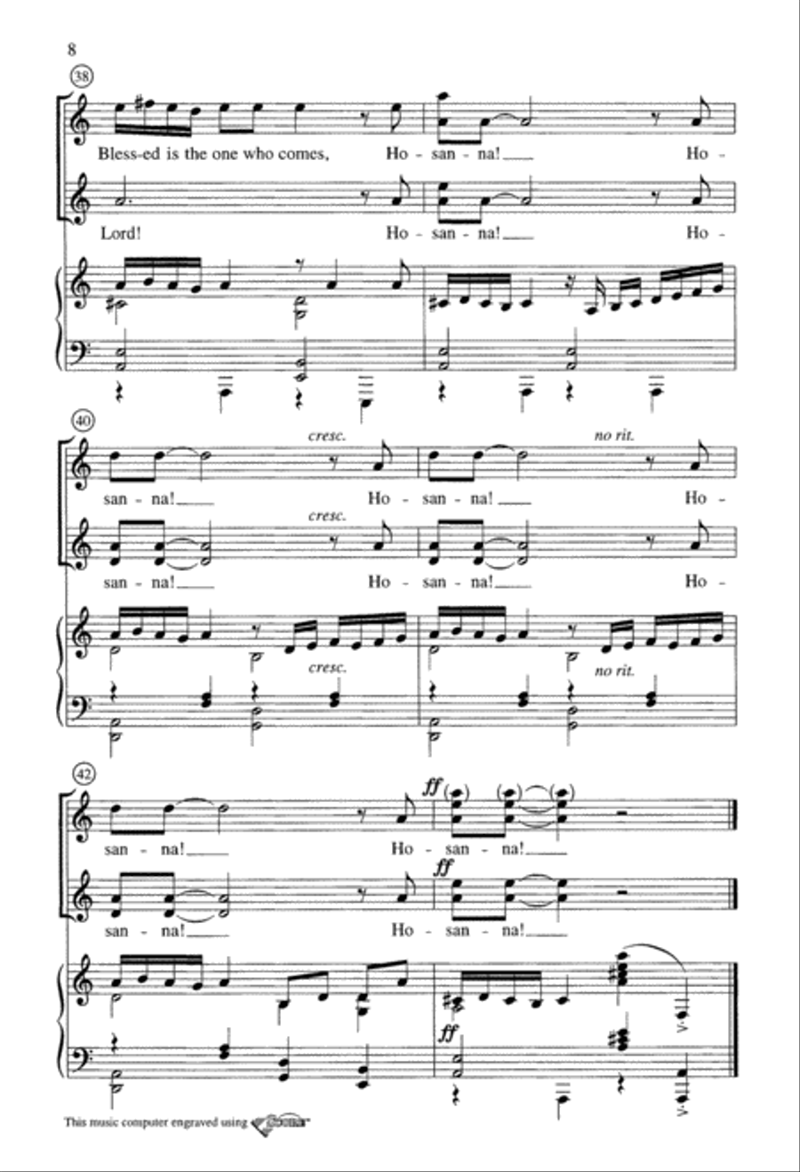 Hosanna! (Digital Download) 4-Part scores gallery preview page 8