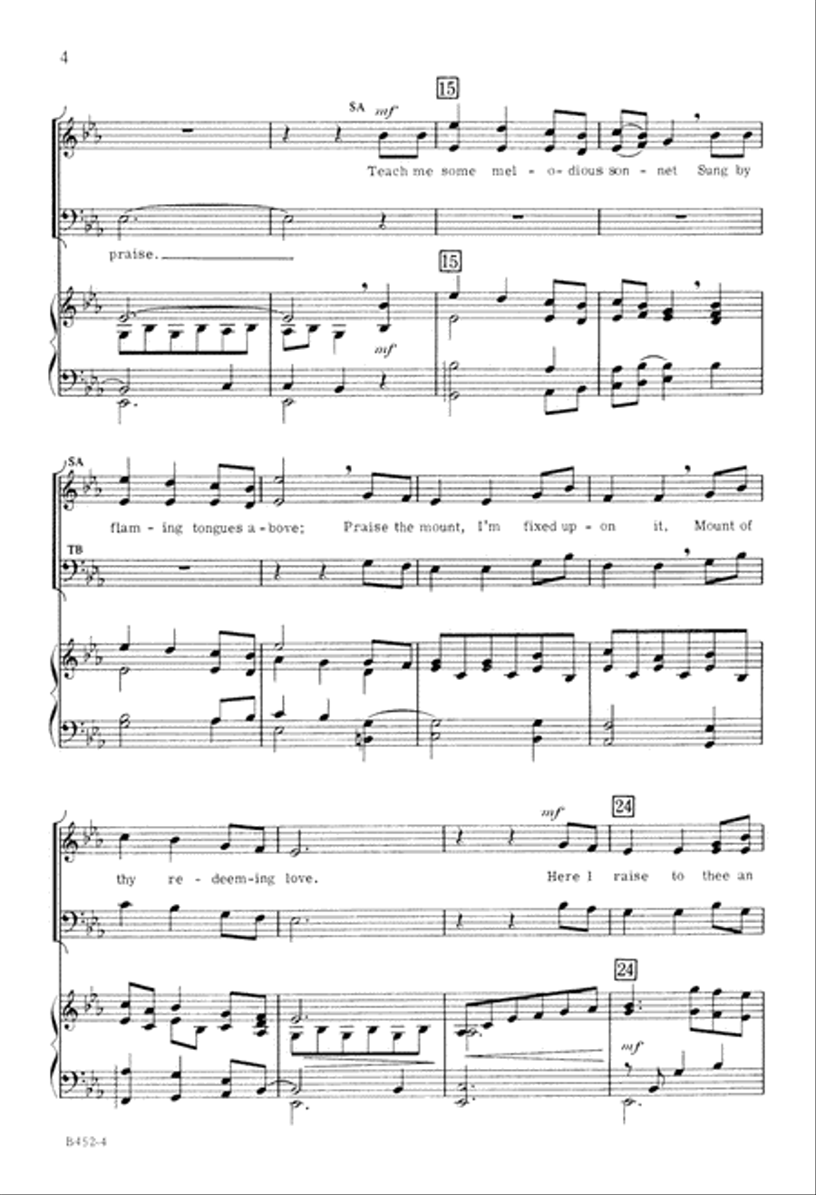 Come Thou Fount of Every Blessing (Digital Download) 4-Part scores gallery preview page 4