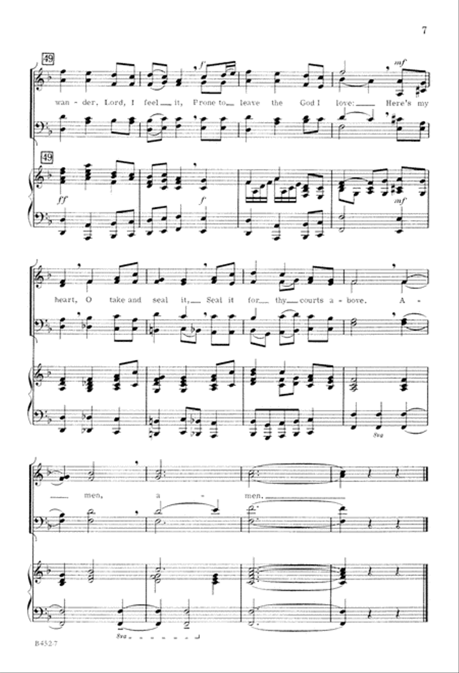 Come Thou Fount of Every Blessing (Digital Download) 4-Part scores gallery preview page 7