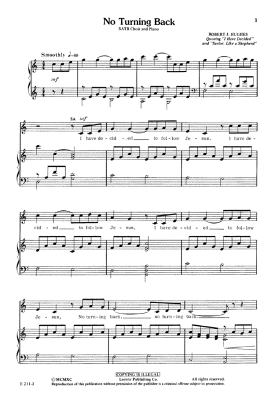 No Turning Back (Digital Download) 4-Part scores gallery preview page 3