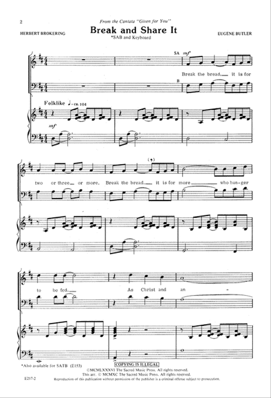 Break and Share It (Digital Download) 3-Part scores gallery preview page 2