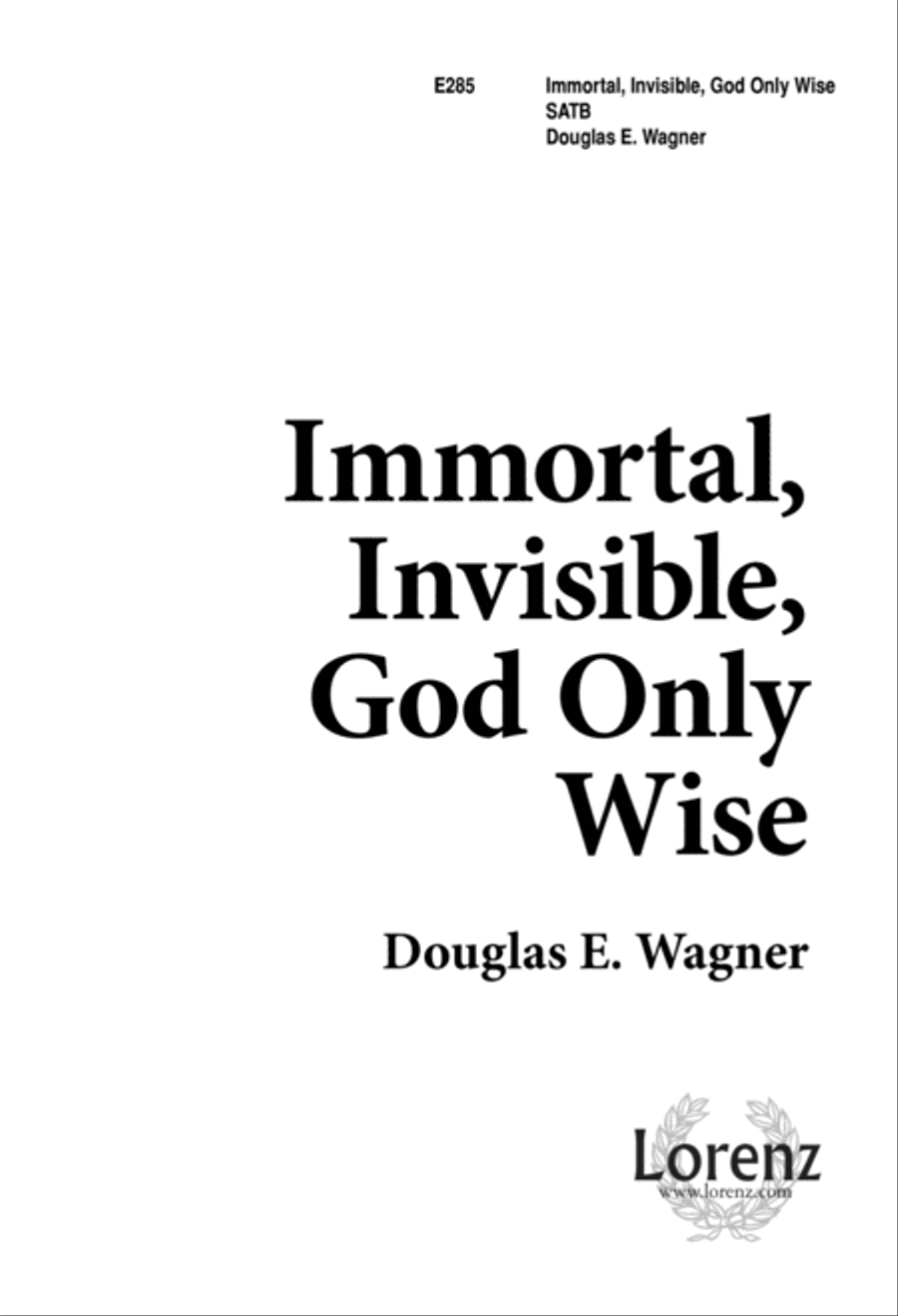 Immortal, Invisible God, Only Wise (Digital Download) 4-Part scores gallery preview page 1