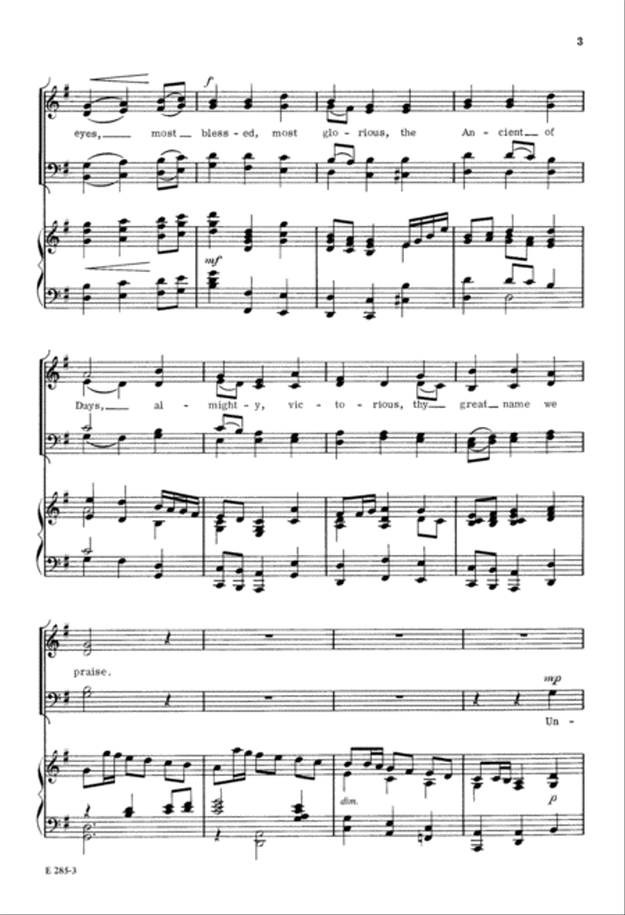 Immortal, Invisible God, Only Wise (Digital Download) 4-Part scores gallery preview page 3